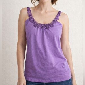 Atmosphere Purple Lace Trim Tank Top 100% cotton